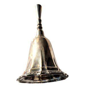 Handheld Bell Avon Silverplate Polished Finish 5.5" holiday christmas vtg